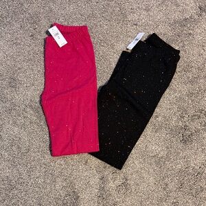 GAP Glittery Pink and Black Kids Leggings